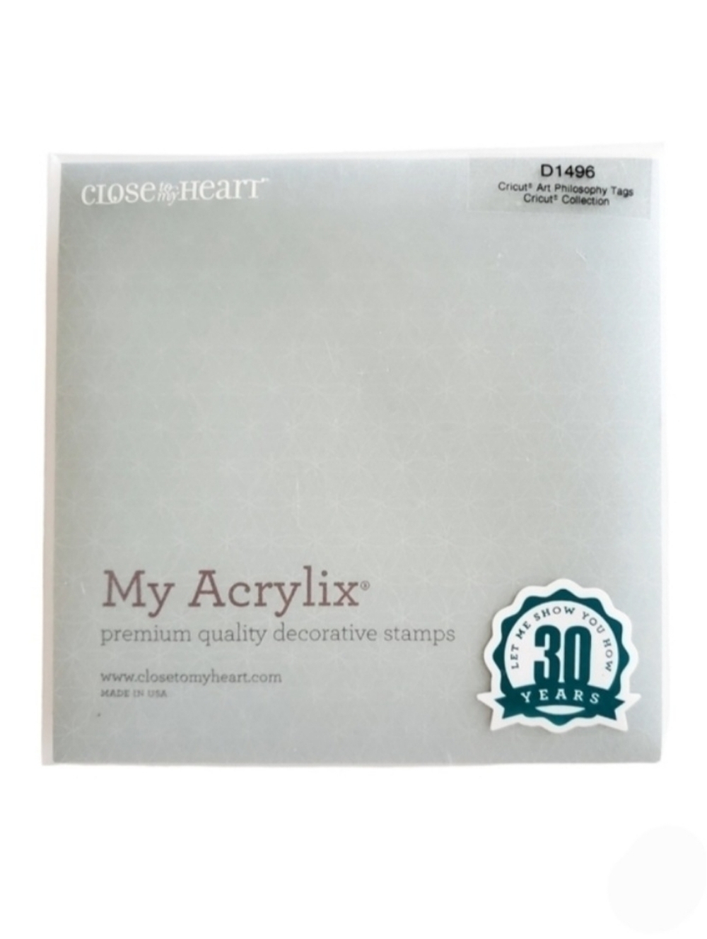 Close To My Heart My Acrylix D1496 Cricut Art Philosophy Tags Rubber Stamps